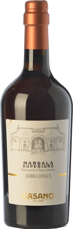 19,95 € Envoi gratuit | Vin Fortifié Casano Dulce — Doux Supérieur, Ámbar — Ambré D.O.C. Marsala Sicile Italie Catarratto, Grillo, Inzolia 75 cl