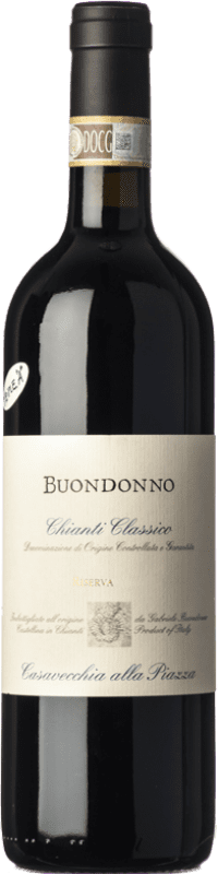 17,95 € Free Shipping | Red wine Casavecchia alla Piazza Buondonno Riserva Reserve D.O.C.G. Chianti Classico Tuscany Italy Sangiovese Bottle 75 cl