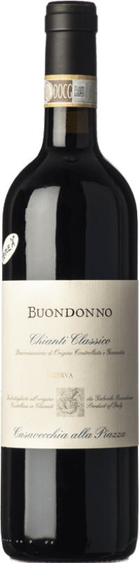 22,95 € Spedizione Gratuita | Vino Rosso Casavecchia alla Piazza Buondonno Classico Riserva D.O.C.G. Chianti Toscana Italia Sangiovese Eco — Biologico Bottiglia 75 cl