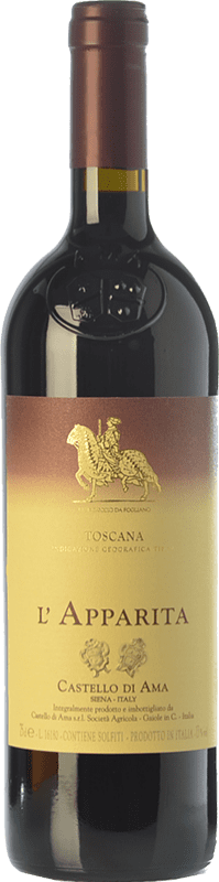 227,95 € Free Shipping | Red wine Castello di Ama L'Apparita I.G.T. Toscana Tuscany Italy Merlot Bottle 75 cl