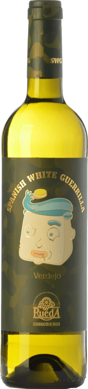 7,95 € Envío gratis | Vino blanco Castillo de Maetierra Spanish White Guerrilla Joven I.G.P. Vino de la Tierra Valles de Sadacia La Rioja España Verdejo Botella 75 cl