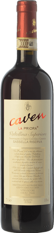 32,95 € Free Shipping | Red wine Caven Sassella Riserva La Priora Reserve D.O.C.G. Valtellina Superiore Lombardia Italy Nebbiolo Bottle 75 cl