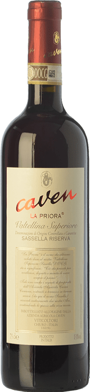 27,95 € Kostenloser Versand | Rotwein Caven Sassella La Priora Superior Reserve — Gereift D.O.C. Valtellina Lombardei Italien Nebbiolo Flasche 75 cl