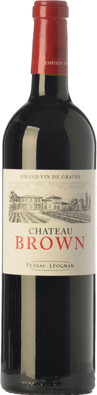 59,95 € Бесплатная доставка | Красное вино Château Brown Crianza — Крианса A.O.C. Pessac-Léognan Бордо Франция Merlot — Мерло, Cabernet Sauvignon — Каберне Совиньон, Petit Verdot 75 cl