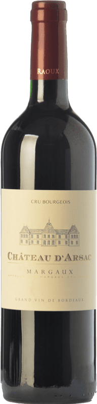 28,95 € 免费送货 | 红葡萄酒 Château d'Arsac Crianza — 陈酿 A.O.C. Margaux 波尔多 法国 Merlot — 梅洛, Cabernet Sauvignon — 赤霞珠 75 cl