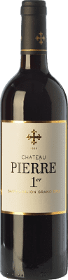 22,95 € Kostenloser Versand | Rotwein Château Pierre 1er Grand Cru Grosse Lage Crianza — Kurze Fassreifung A.O.C. Saint-Émilion Bordeaux Frankreich Merlot, Cabernet Franc Flasche 75 cl