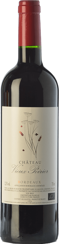 9,95 € Бесплатная доставка | Красное вино Château Vieux Poirier старения A.O.C. Bordeaux Бордо Франция Merlot, Malbec бутылка 75 cl