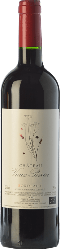 10,95 € Envio grátis | Vinho Tinto Château Vieux Poirier Crianza A.O.C. Bordeaux Bordeaux França Merlot, Malbec Eco Biológico Garrafa 75 cl