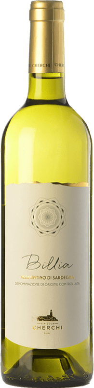 14,95 € Spedizione Gratuita | Vino bianco Cherchi Billia D.O.C. Vermentino di Sardegna sardegna Italia Vermentino Bottiglia 75 cl