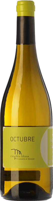 9,95 € Envio grátis | Vinho branco Cingles Blaus Octubre Blanc D.O. Montsant Catalunha Espanha Macabeo, Chardonnay Garrafa 75 cl