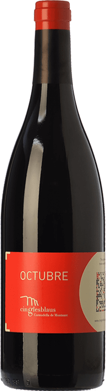 12,95 € Envio grátis | Vinho Tinto Cingles Blaus Octubre Jovem D.O. Montsant Catalunha Espanha Garnacha — Grenache, Cariñena — Carignan 75 cl