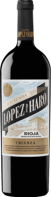16,95 € 免费送货 | 红酒 Hacienda López de Haro 岁 D.O.Ca. Rioja 拉里奥哈 西班牙 Tempranillo, Grenache, Graciano 瓶子 Magnum 1,5 L