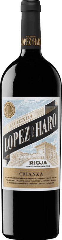 7,95 € 送料無料 | 赤ワイン Hacienda López de Haro 高齢者 D.O.Ca. Rioja ラ・リオハ スペイン Tempranillo, Grenache, Graciano マグナムボトル 1,5 L