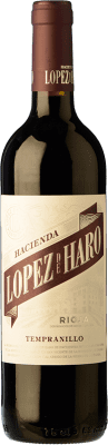 6,95 € Envio grátis | Vinho tinto Hacienda López de Haro Jovem D.O.Ca. Rioja La Rioja Espanha Tempranillo Garrafa 75 cl