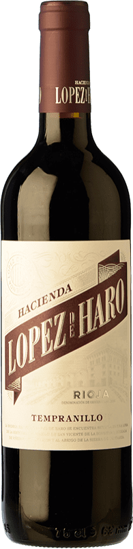 7,95 € Spedizione Gratuita | Vino rosso Hacienda López de Haro Giovane D.O.Ca. Rioja La Rioja Spagna Tempranillo Bottiglia 75 cl