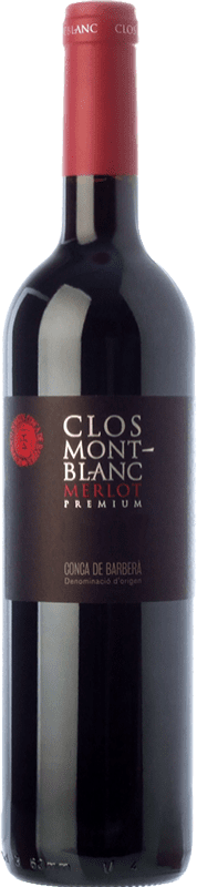 9,95 € Free Shipping | Red wine Clos Montblanc Únic Aged D.O. Conca de Barberà Catalonia Spain Merlot Bottle 75 cl