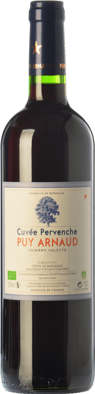 22,95 € 送料無料 | 赤ワイン Clos Puy Arnaud Pervenche Cuvée 若い A.O.C. Côtes de Castillon ボルドー フランス Merlot — メルロー, Cabernet Franc — カベルネ・フラン Eco — エコ ビオ オーガニック 75 cl