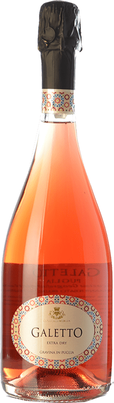 14,95 € Kostenloser Versand | Rosé Sekt Colli della Murgia Galetto Rosé Trocken I.G.T. Puglia Apulien Italien Aglianico Flasche 75 cl