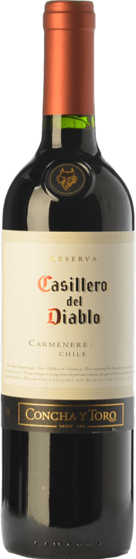10,95 € Envío gratis | Vino Tinto Concha y Toro Casillero del Diablo Reserva I.G. Valle Central Valle Central Chile Carmenère 75 cl