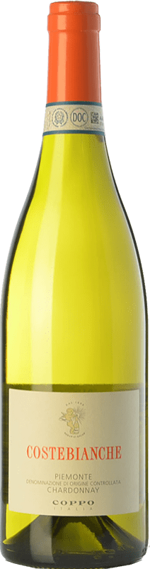 24,95 € 免费送货 | 白酒 Coppo Costebianche D.O.C. Piedmont 皮埃蒙特 意大利 Chardonnay 瓶子 75 cl
