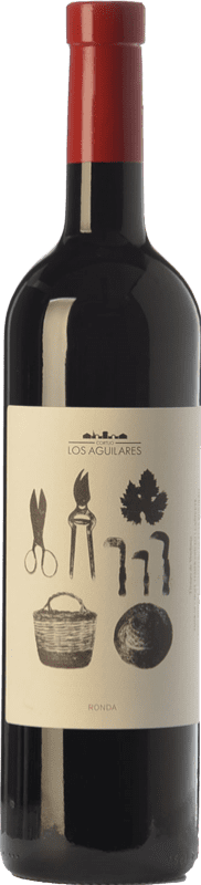 15,95 € Envío gratis | Vino tinto Los Aguilares Joven D.O. Sierras de Málaga Andalucía España Tempranillo, Merlot, Syrah Botella 75 cl