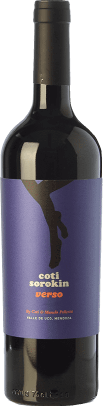 18,95 € Free Shipping | Red wine Coti Sorokin Verso Blend Aged I.G. Valle de Uco Uco Valley Argentina Merlot, Syrah, Cabernet Sauvignon, Malbec Bottle 75 cl