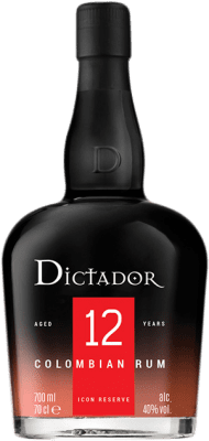 46,95 € 免费送货 | 朗姆酒 Dictador 哥伦比亚 12 岁 瓶子 70 cl
