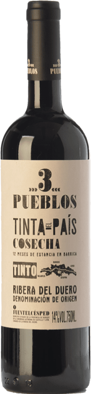 10,95 € Бесплатная доставка | Красное вино Díaz Bayo 3 Pueblos старения D.O. Ribera del Duero Кастилия-Леон Испания Tempranillo бутылка 75 cl
