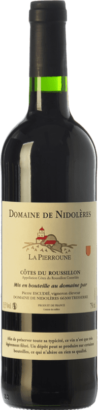 11,95 € Free Shipping | Red wine Nidolères La Pierroune Young A.O.C. Côtes du Roussillon Languedoc-Roussillon France Syrah Bottle 75 cl