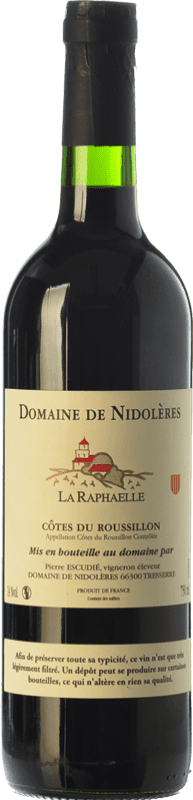 12,95 € Kostenloser Versand | Rotwein Domaine de Nidolères La Raphaëlle Jung A.O.C. Côtes du Roussillon Languedoc-Roussillon Frankreich Monastrell Flasche 75 cl
