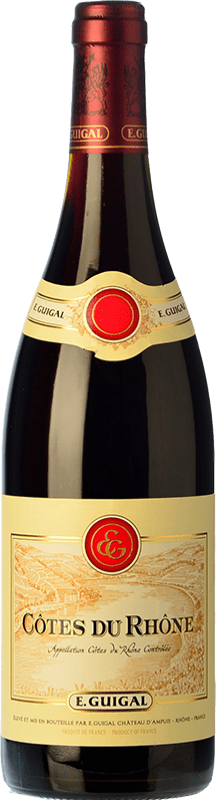 16,95 € Free Shipping | Red wine E. Guigal Rouge Aged A.O.C. Côtes du Rhône Rhône France Syrah, Grenache, Mourvèdre Bottle 75 cl