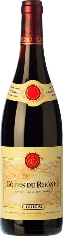 14,95 € Free Shipping | Red wine E. Guigal Rouge Aged A.O.C. Côtes du Rhône Rhône France Syrah, Grenache, Mourvèdre Bottle 75 cl