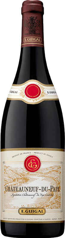 48,95 € 免费送货 | 红酒 E. Guigal Rouge 预订 A.O.C. Châteauneuf-du-Pape 罗纳 法国 Syrah, Grenache, Monastrell 瓶子 75 cl