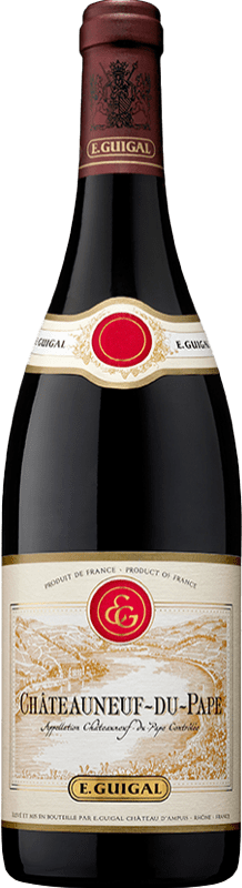 48,95 € Spedizione Gratuita | Vino rosso E. Guigal Rouge A.O.C. Châteauneuf-du-Pape Rhône Francia Syrah, Grenache, Monastrell Bottiglia 75 cl