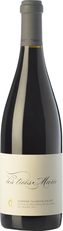 81,95 € Free Shipping | Red wine Thunevin-Calvet Les Trois Marie Aged A.O.C. Côtes du Roussillon Villages Languedoc-Roussillon France Grenache Bottle 75 cl