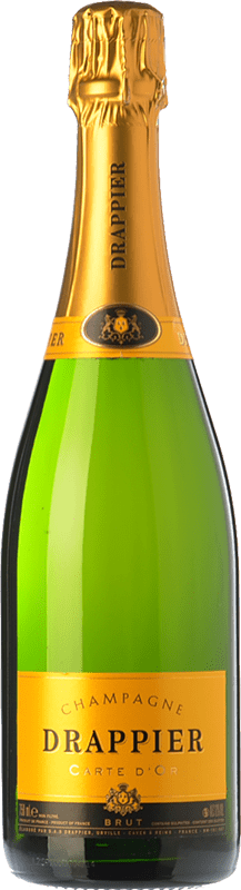29,95 € 免费送货 | 白起泡酒 Drappier Carte d'Or Brut — 起泡酒 干型 A.O.C. Champagne 香槟酒 法国 Pinot Noir — 黑皮诺, Chardonnay — 莎当妮, Pinot Meunier — 黑皮诺·莫尼耶 双大瓶 — Jeroboam-Double Magnum 3 L