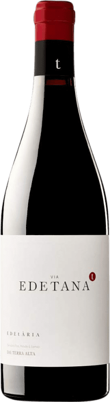 16,95 € Free Shipping | Red wine Edetària Via Edetana Negre Aged D.O. Terra Alta Catalonia Spain Syrah, Grenache, Carignan Bottle 75 cl