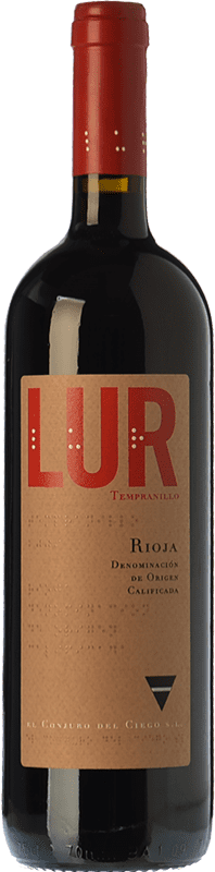 15,95 € 免费送货 | 红酒 Conjuro del Ciego Lur 预订 D.O.Ca. Rioja 拉里奥哈 西班牙 Tempranillo 瓶子 75 cl