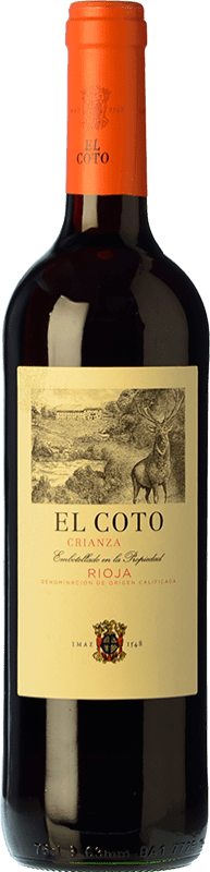 8,95 € 免费送货 | 红酒 Coto de Rioja 岁 D.O.Ca. Rioja 拉里奥哈 西班牙 Tempranillo 瓶子 75 cl