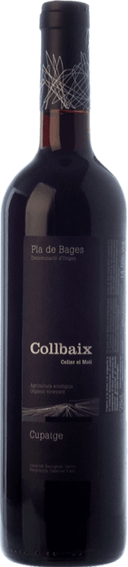10,95 € Free Shipping | Red wine El Molí Collbaix Cupatge Aged D.O. Pla de Bages Catalonia Spain Tempranillo, Merlot, Cabernet Sauvignon, Cabernet Franc Bottle 75 cl