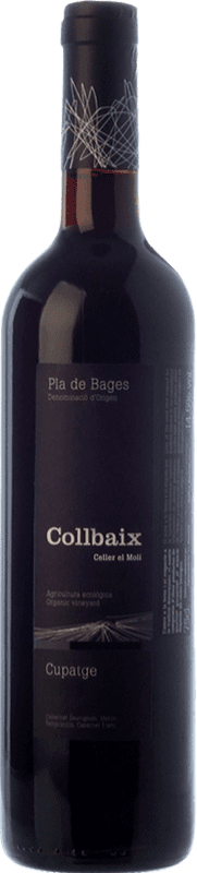 10,95 € Spedizione Gratuita | Vino Rosso El Molí Collbaix Cupatge Crianza — Invecchiato in Botte D.O. Pla de Bages Catalogna Spagna Tempranillo, Merlot, Cabernet Sauvignon, Cabernet Franc Eco — Biologico 75 cl