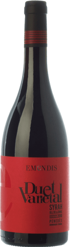 6,95 € Free Shipping | Red wine Emendis Duet Varietal Young D.O. Penedès Catalonia Spain Tempranillo, Syrah Bottle 75 cl