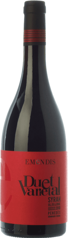 7,95 € Free Shipping | Red Wine Emendis Duet Varietal Young D.O. Penedès Catalonia Spain Tempranillo, Syrah — Shiraz Bottle 75 cl