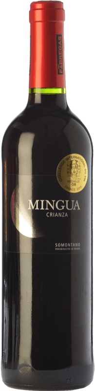 8,95 € Spedizione Gratuita | Vino Rosso Fábregas Mingua Crianza — Invecchiato in Botte D.O. Somontano Aragona Spagna Merlot, Cabernet Sauvignon Bottiglia 75 cl