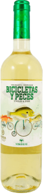 12,95 € Бесплатная доставка | Белое вино Family Owned Bicicletas y Peces D.O. Rueda Кастилия-Леон Испания Verdejo бутылка 75 cl