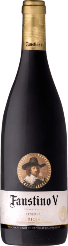 13,95 € Free Shipping | Red wine Faustino V Reserve D.O.Ca. Rioja The Rioja Spain Tempranillo, Mazuelo Bottle 75 cl
