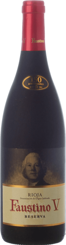 13,95 € 免费送货 | 红酒 Faustino V 预订 D.O.Ca. Rioja 拉里奥哈 西班牙 Tempranillo, Mazuelo 瓶子 75 cl