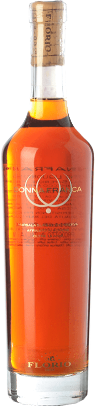 42,95 € Spedizione Gratuita | Vino Liquoroso Florio Donna Franca Semiseco — Semisecco Ámbar — Ambra D.O.C. Marsala Sicilia Italia Grillo Bottiglia Medium 50 cl