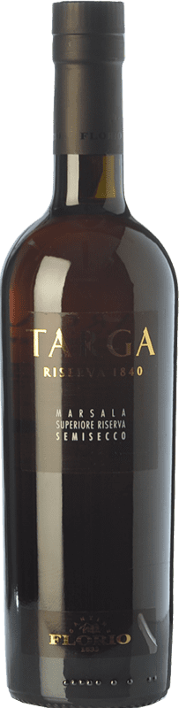 26,95 € Free Shipping | Fortified Wine Florio Targa Semiseco — Semi Dry Reserve — Aged D.O.C. Marsala Sicily Italy Grillo Medium Bottle 50 cl