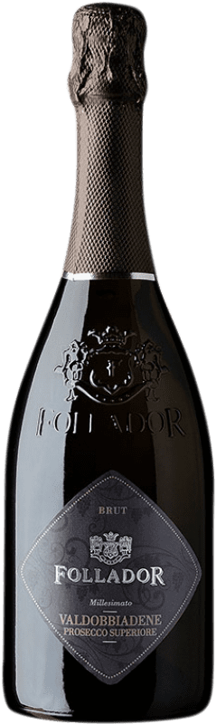 17,95 € 送料無料 | 白スパークリングワイン Follador D.O.C.G. Prosecco di Valdobbiadene Superiore di Cartizze トレヴィーゾ イタリア Glera ボトル 75 cl